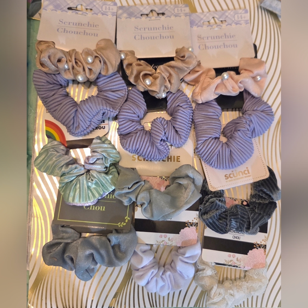 Mixed Printed Scrunchies - Set of 12